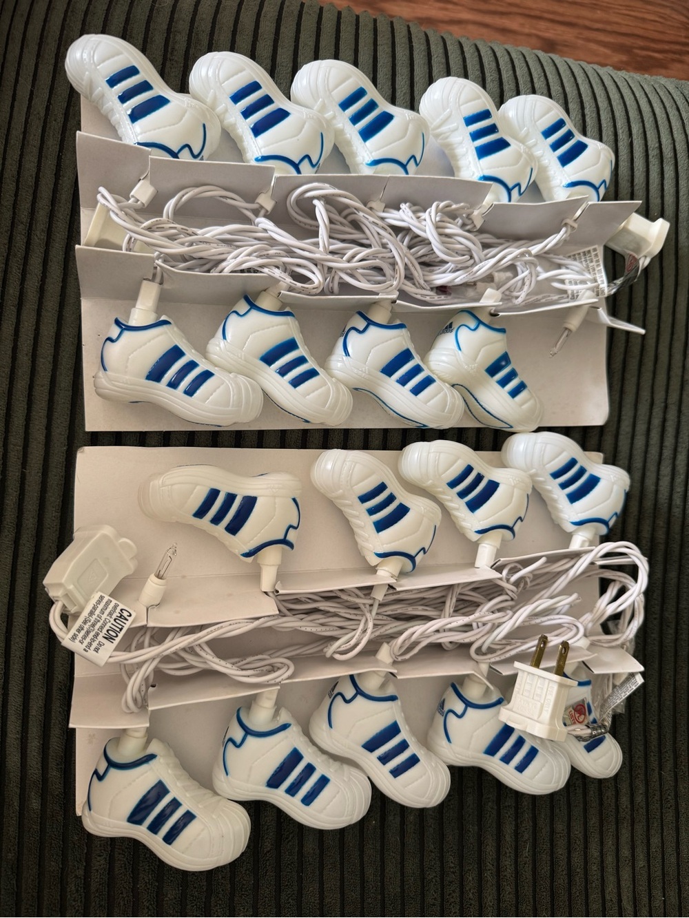 adidas White and Blue Sneaker String Lights— Set of 2 Strands